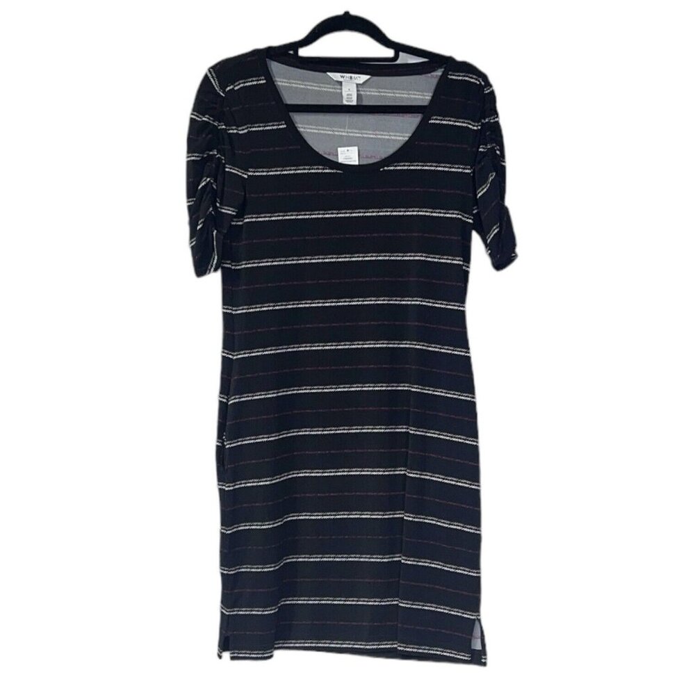 White House Black Market Dress Size Small Dashing Stripe‎ Black With Pockets